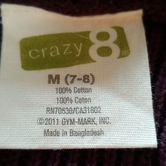 CRAZY 8 GIRLS SWEATER CARDIGAN WITH A HOOD SZ M - Picture 4 of 5